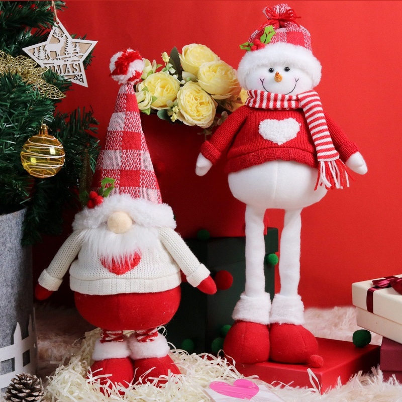Festival Exquisitamente Projetado Gnome de Neve Rena Anão de Malha Pelúcia Boneco Telescópico