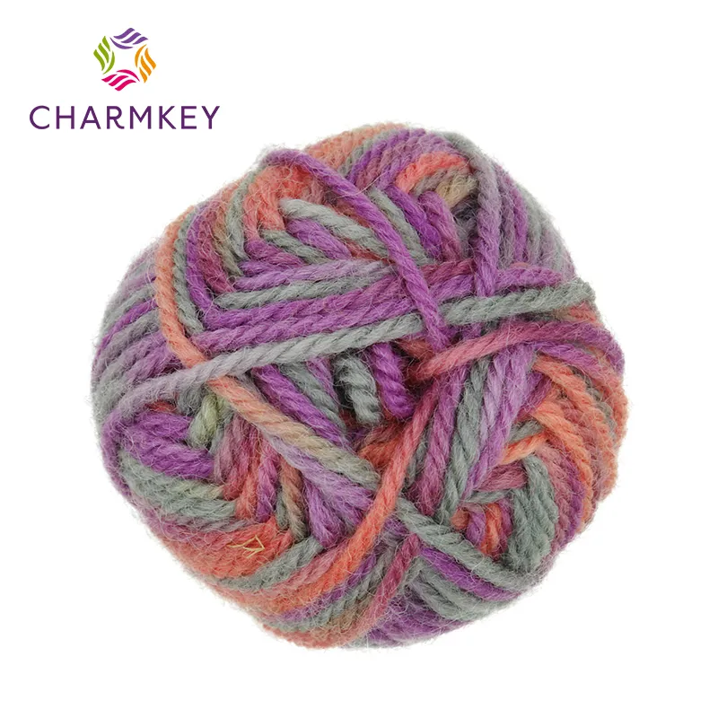 Lã tingida em espaço para tricô manual, fio fancy para crochê e artesanato amigurumi, atacado