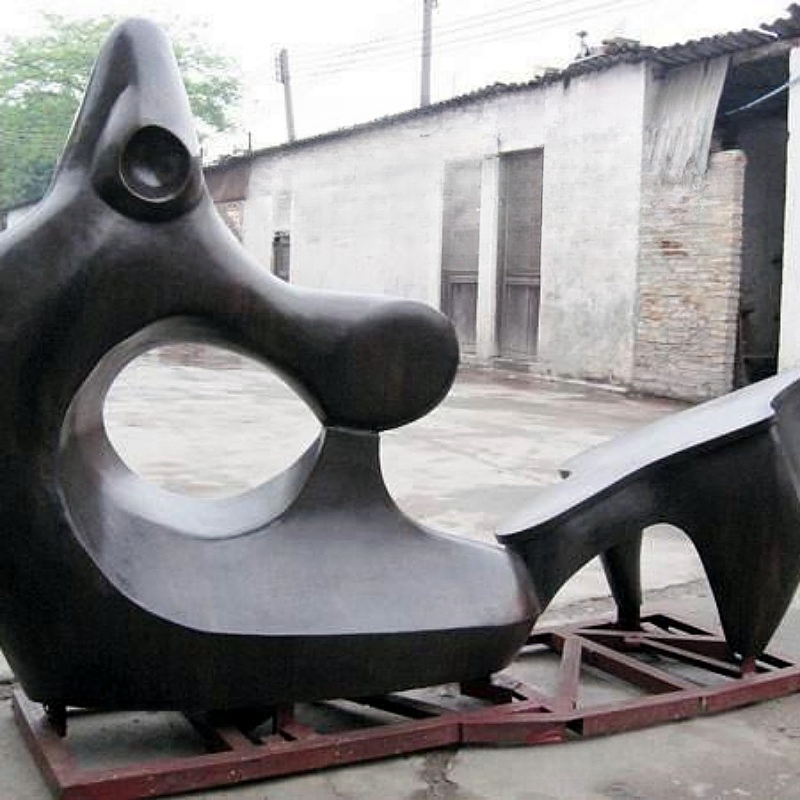 Escultura em bronze fundido abstrata de paisagem decorativa