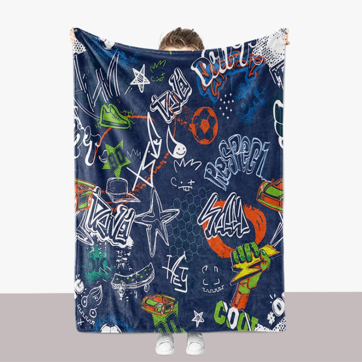 Cobertor de Lã Sherpa Personalizado com Logo para Inverno, Tamanho King, Cobertor Macio e Aconchegante