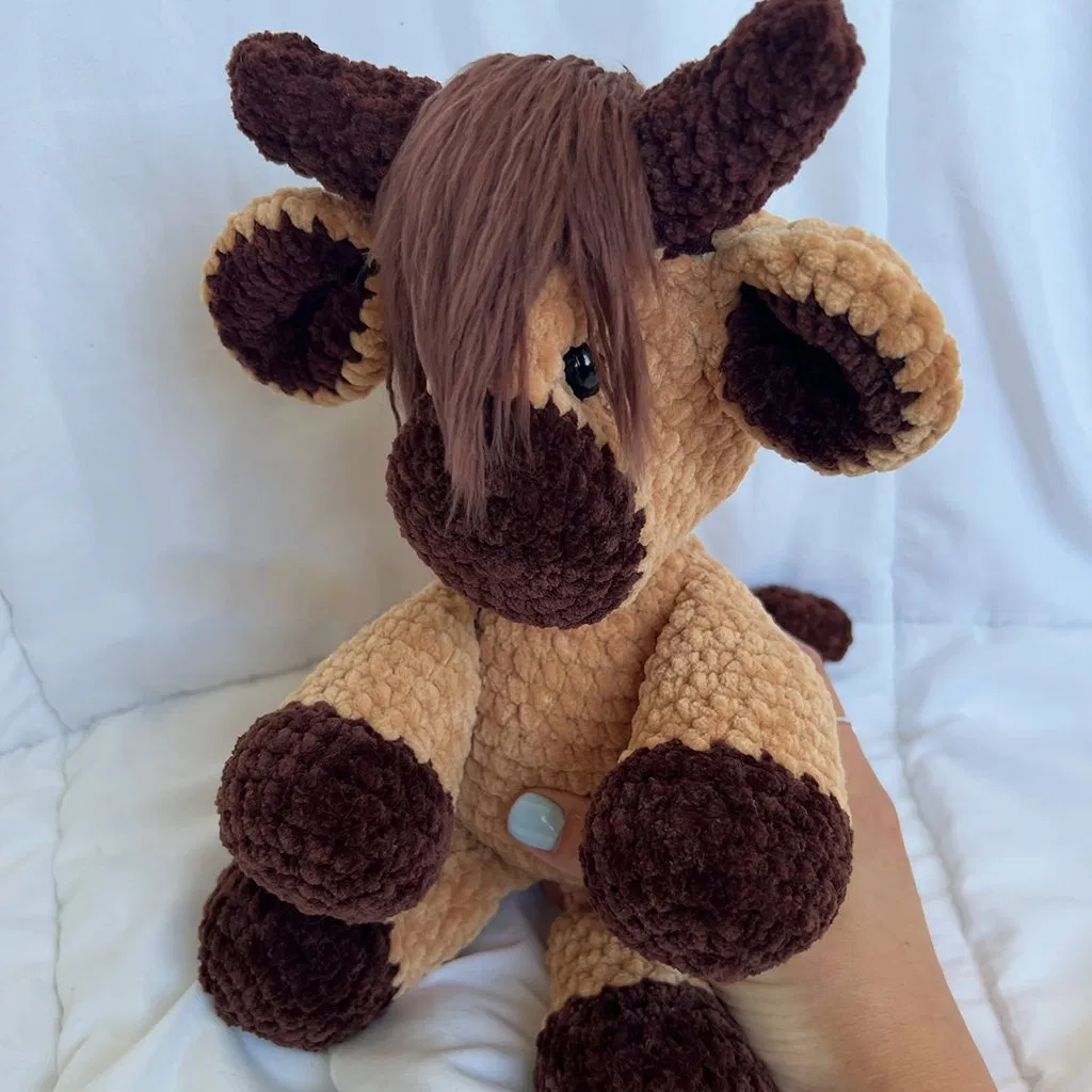 Factory Wholesale Handmade Amigurumi Crochet Stuffed Animals Chunky Yarn Knitted Plush Toy Custom Owl Cow Dog Dragon Moose Fish Baby Soothing Doll Gift Home DEC
