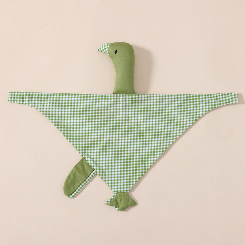 Atacado Super Macio Plush Bordado 100% Algodão Orgânico Muslin Ganso Cobertor de Segurança Macio Animal Comforter Toalha de Saliva Brinquedo
