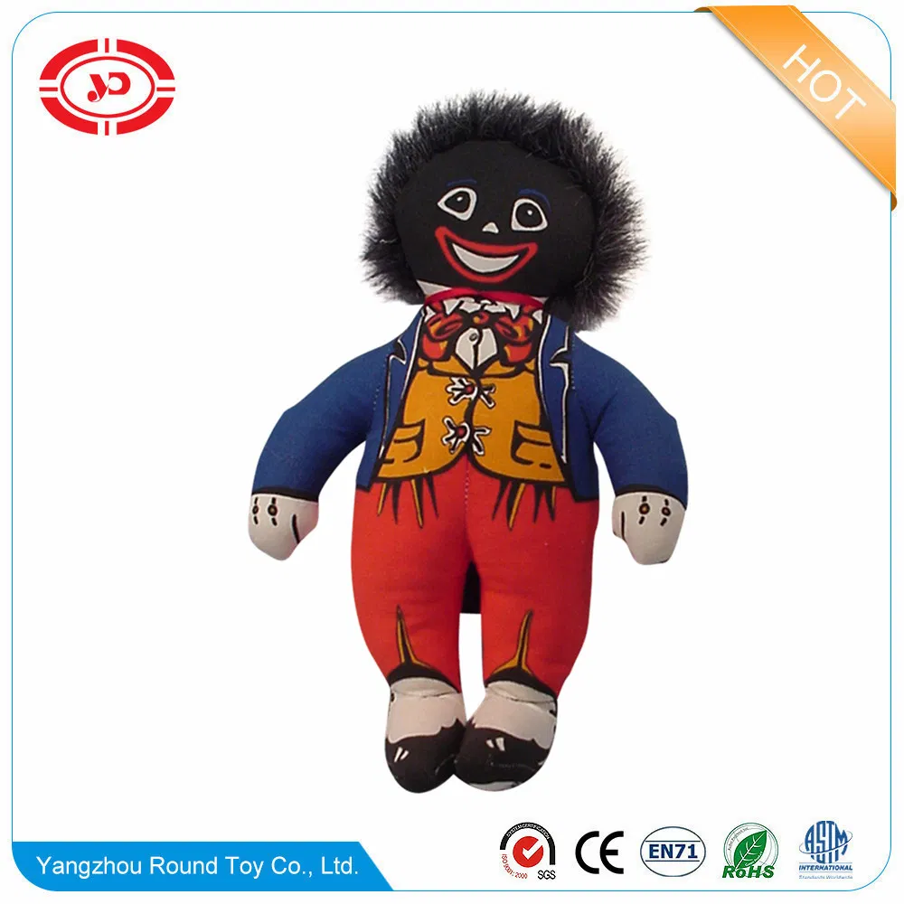 Menino Boneco de Golliwog de Algodão Preto Tricotado e Recheado