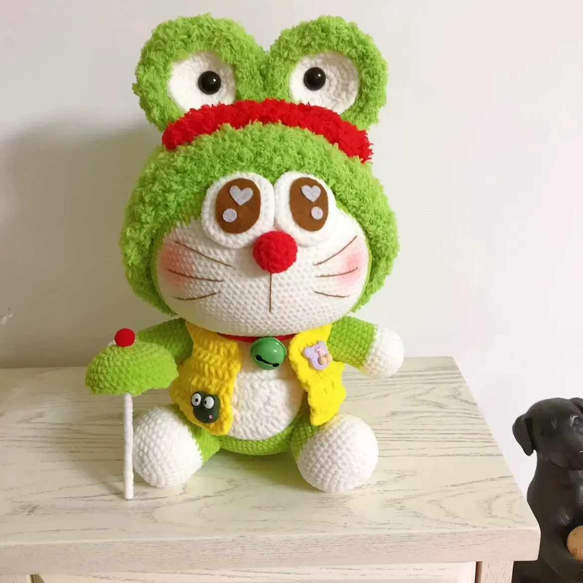 100% Brinquedos de Crochê de Algodão Amigurumi, Brinquedos Grandes de Crochê Doraemon para Meninas, Bebês