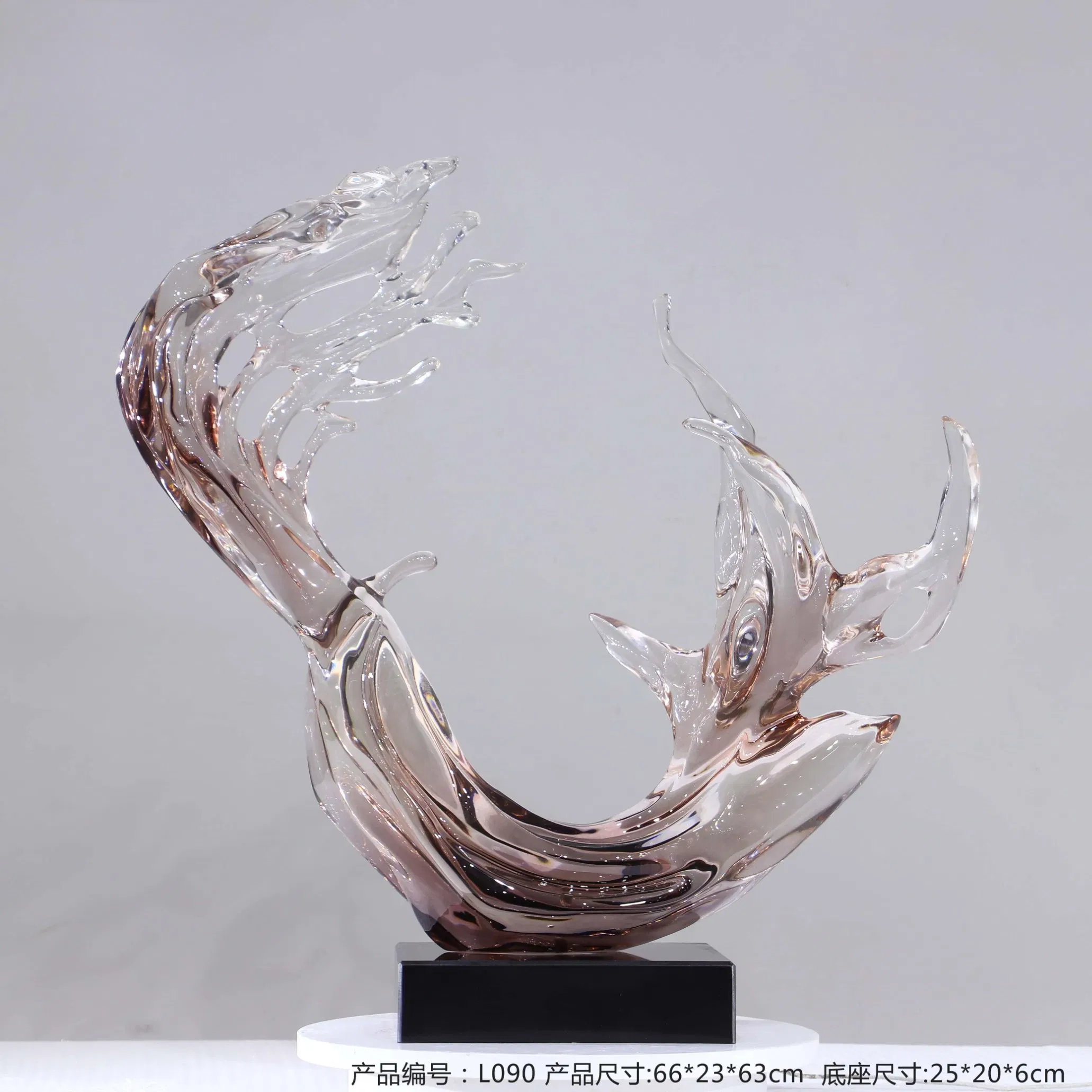 Resina de Cristal Transparente de Platina Pedra Decoração de Escultura Macia para Hotel