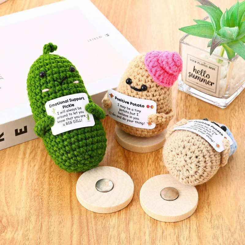 Conjunto de Presente de Boneco de Lã com Afirmações Positivas para Decoração Alegre de Escritório