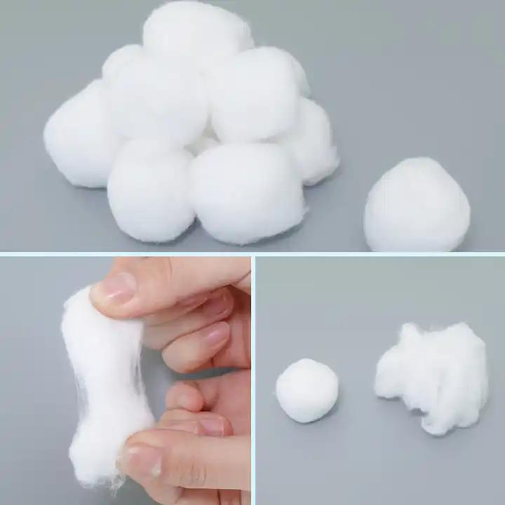 Bola de algodão absorvente estéril, descartável, orgânica e suave para uso médico
