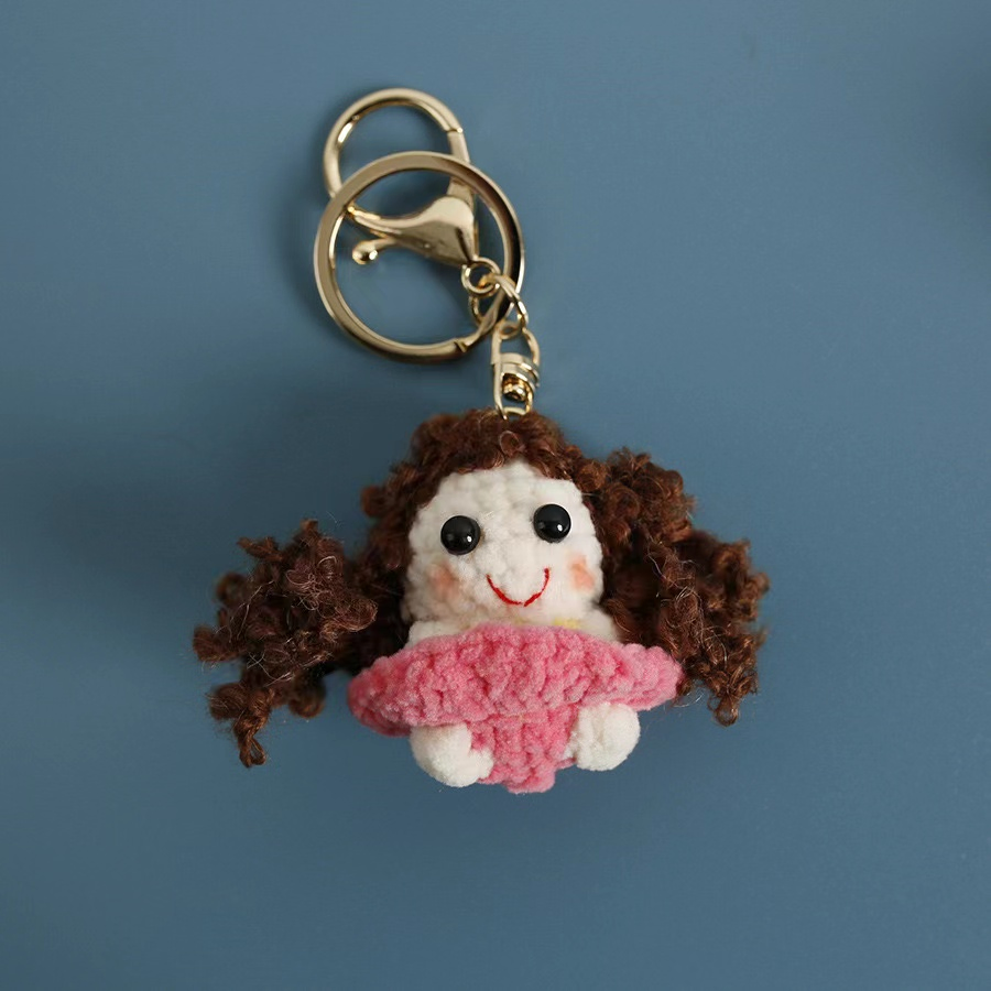Atacado em Estoque Mini Boneca de Crochê Pequeno Chaveiro Boneca Tricotada para Ornamento de Bolsa