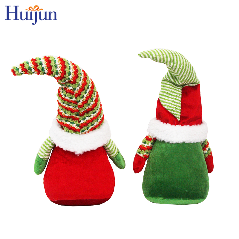 Novo Design 16" Gnomos de Veludo Verde Brinquedo Plush Boneco Elf Rudolf Sem Rosto para Decoração de Natal