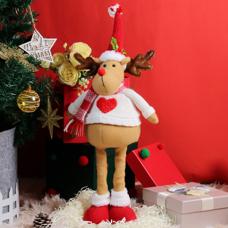 Festival Exquisitamente Projetado Gnome de Neve Rena Anão de Malha Pelúcia Boneco Telescópico