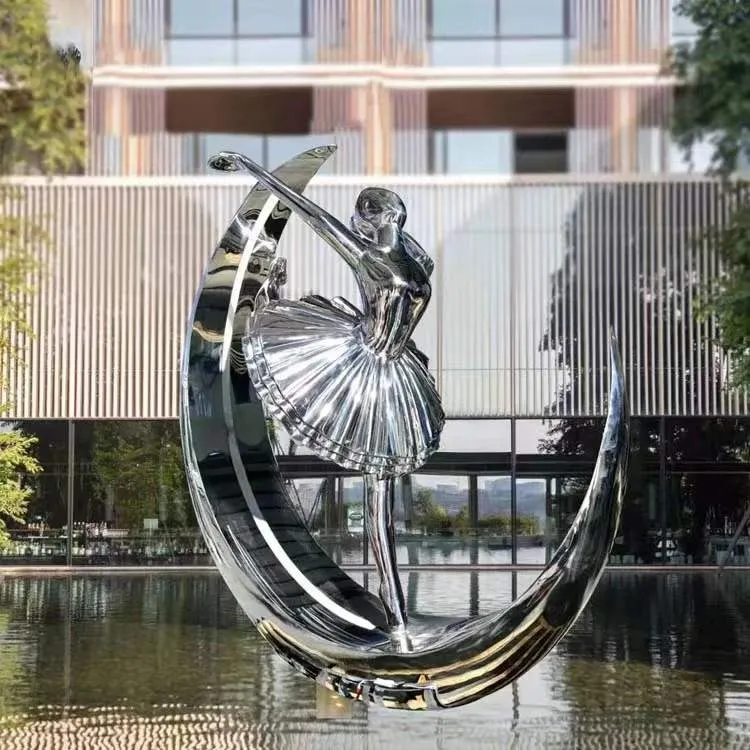 Escultura de Flor de Lótus em Aço Inoxidável para Decoração de Piscina no Jardim