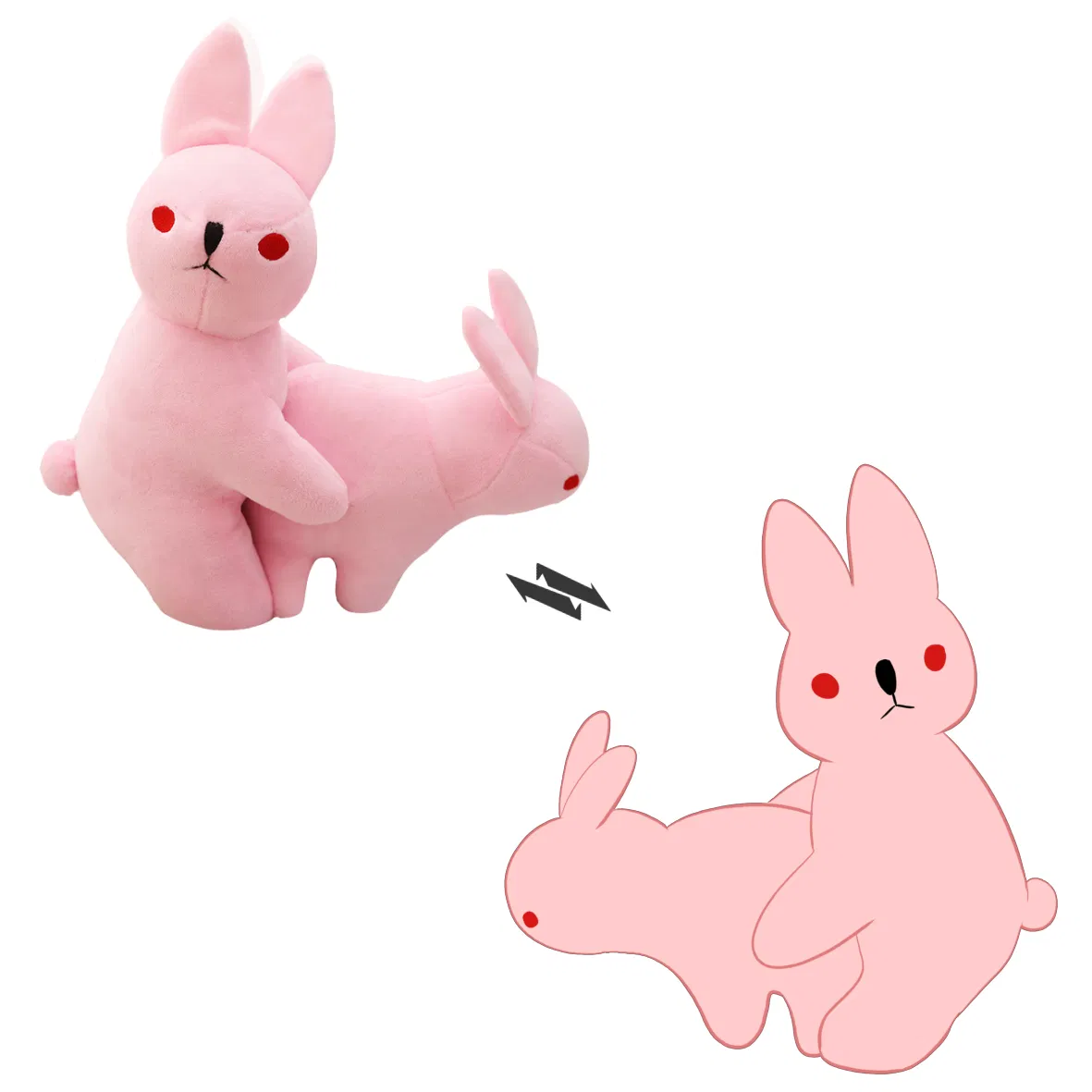 Brinquedos de pelúcia pesados por atacado, coelho de pelúcia personalizado, animais de pelúcia, travesseiros