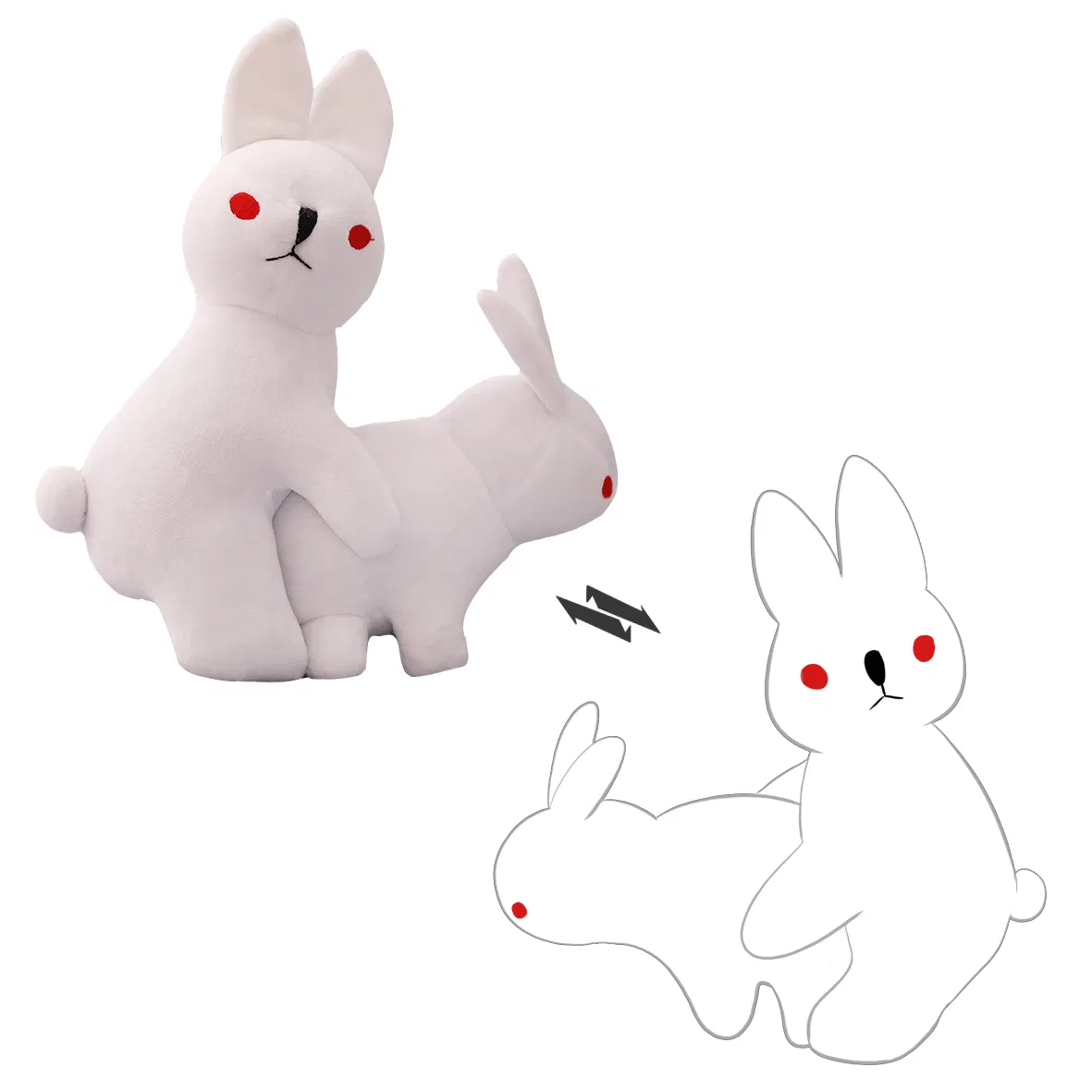 Brinquedos de pelúcia pesados por atacado, coelho de pelúcia personalizado, animais de pelúcia, travesseiros