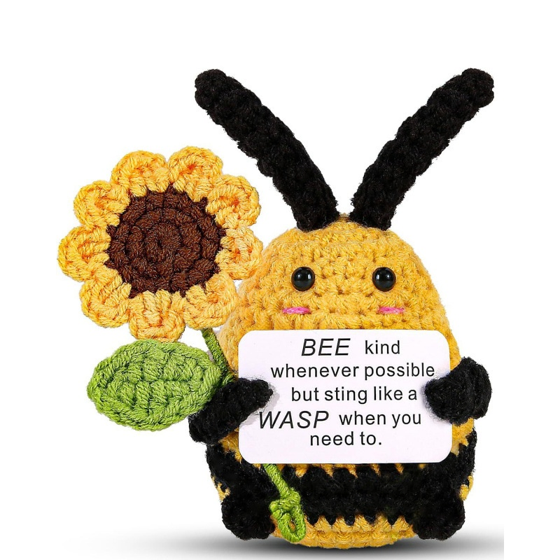 Brindes de bonecas de crochê com afirmações positivas, brinquedos de pelúcia para lojas de varejo