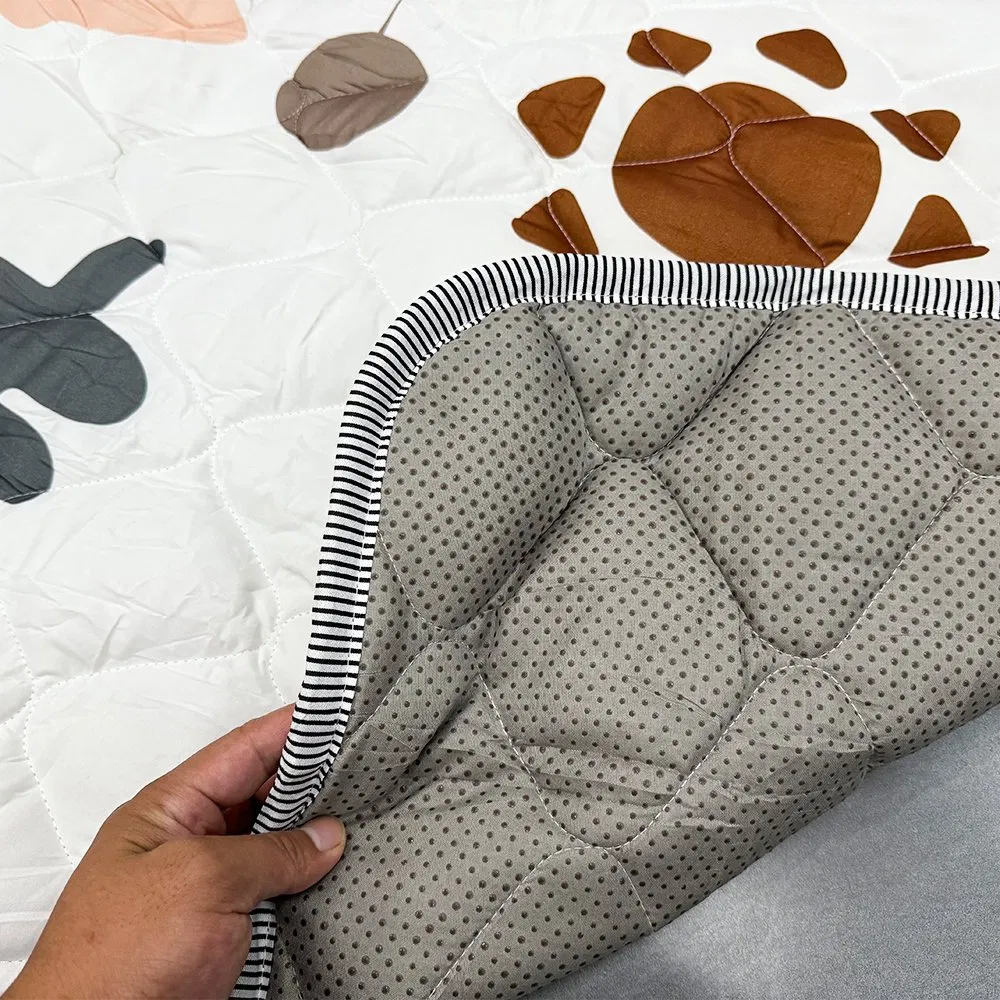 Tapete de Atividades Dobrável de Algodão para Bebês com Design de Piso Antiderrapante Grosso, Garantindo Segurança e Conforto