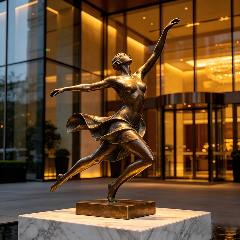 Escultura de Figura Humana Abstrata Moderna em Bronze Fundido, Arte de Vestuário Suave para Mobiliário de Espaços Comerciais de Alto Padrão