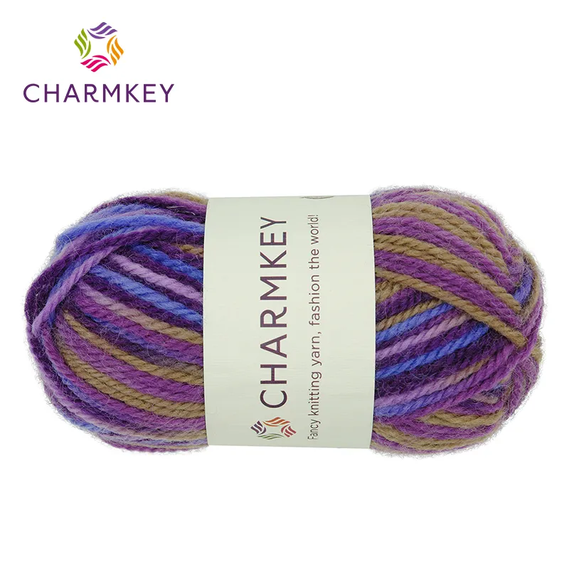 Lã tingida em espaço para tricô manual, fio fancy para crochê e artesanato amigurumi, atacado