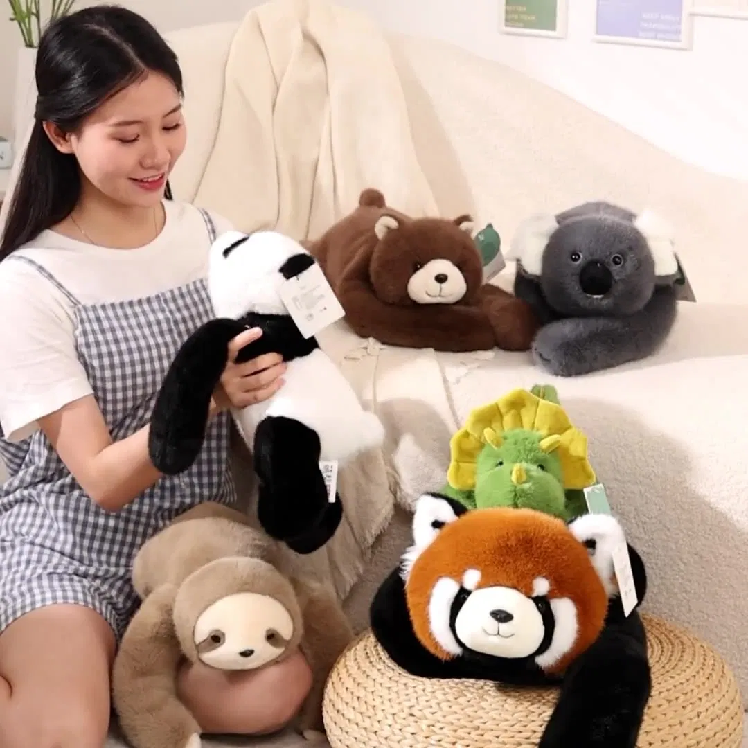 Preço de Atacado Pelúcia Personalizada Design Sob Medida Boneco Super Macio Brinquedos para Crianças Preguiçoso Pelúcia Fluffy Guaxinim Urso Koala Girafa Animal de Pelúcia Pesado Fábrica