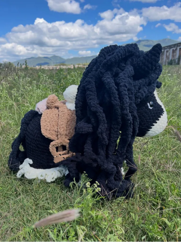 Fluffy Curly Hair Highland Cow Strawberry Cow Amigurumi, Hand Crochet Stuffed Animal Plush Doll Wholesale