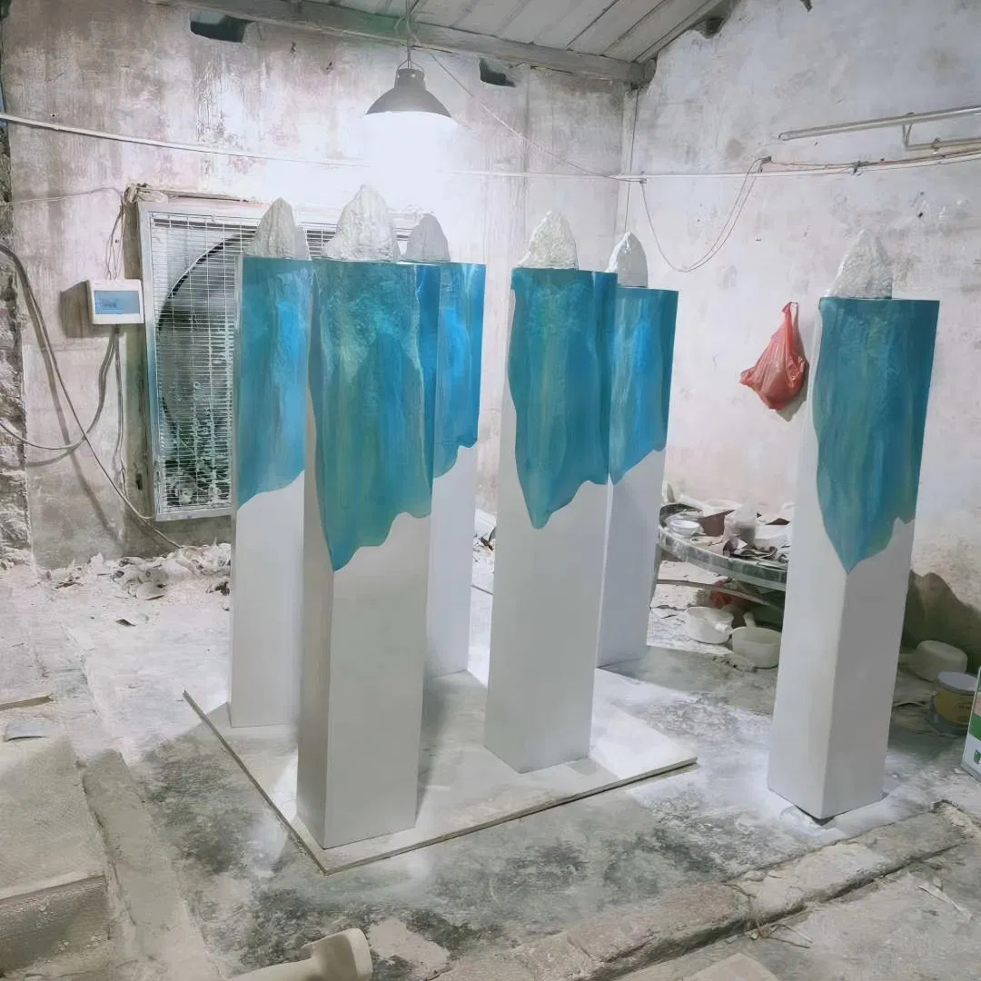 3D Escultura de Arte em Resina Transparente para Decoração Interna Moderna