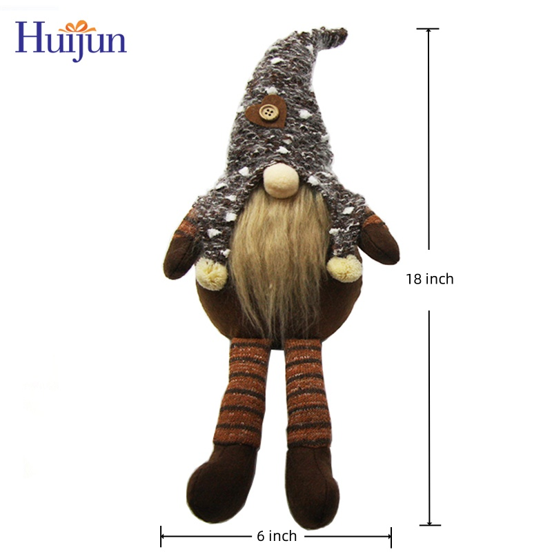 Estilo Nórdico 18" Gnomos de Malha Marrom Cinza Sem Rosto para Decoração de Natal Alegre