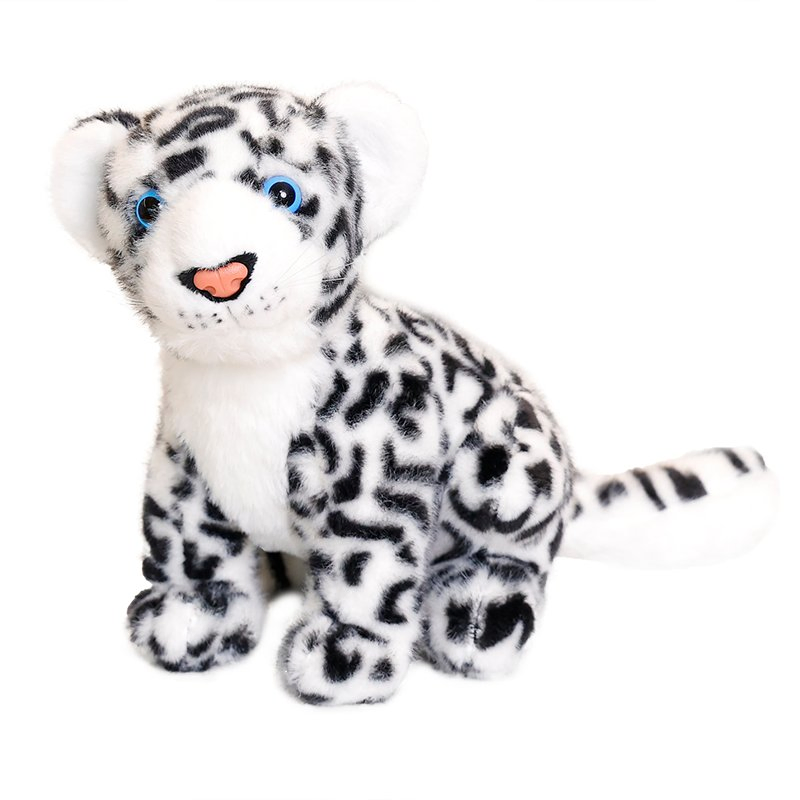 Brinquedo de Bebê Realista Leopardo da Neve em Algodão Orgânico Boneco de Pelúcia Animal para Presente de Aniversário
