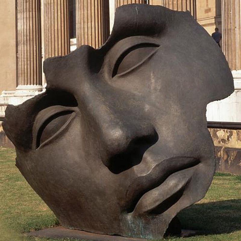 Escultura em bronze fundido abstrata de paisagem decorativa