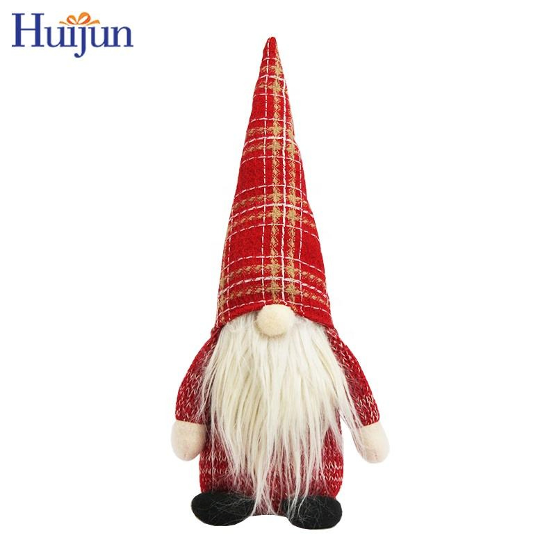 Ornamento de Gnomos de Natal Tricotados por Atacado, Boneco de Papai Noel Sem Rosto em Pé com Barba, Decoração para o Lar de Natal