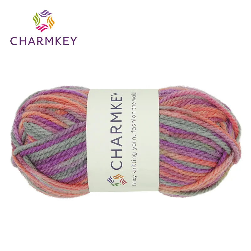Lã tingida em espaço para tricô manual, fio fancy para crochê e artesanato amigurumi, atacado