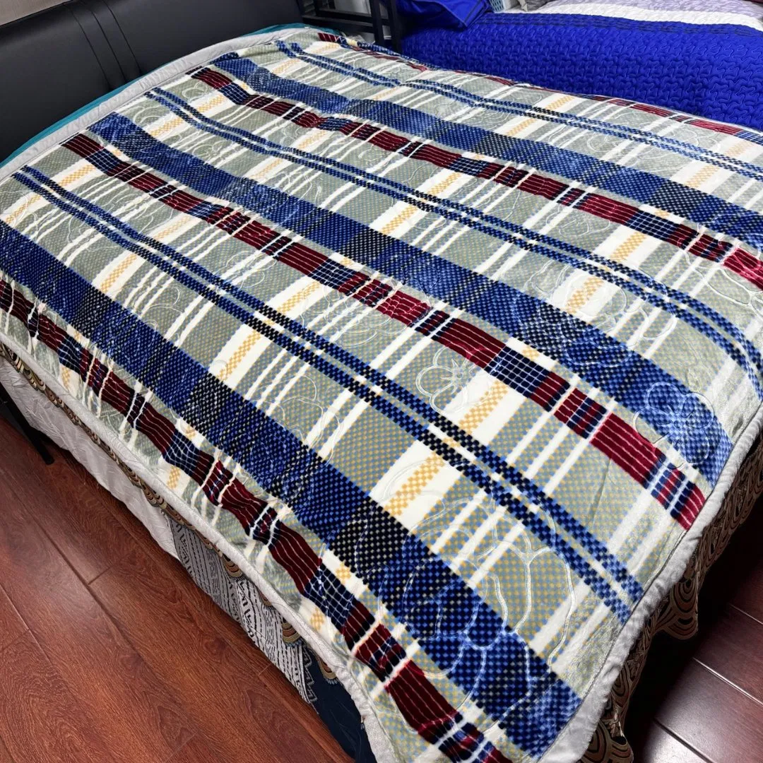 Cobertor de Luxo Rainha Tamanho King Pesado Plush Fleece Jacquard 2 Ply Quente Azul Flanela Raschel Mink Cobertor Pesado Espanha para o Inverno