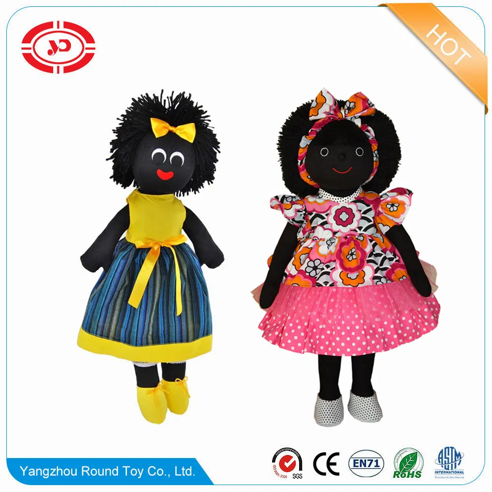 Menino Boneco de Golliwog de Algodão Preto Tricotado e Recheado