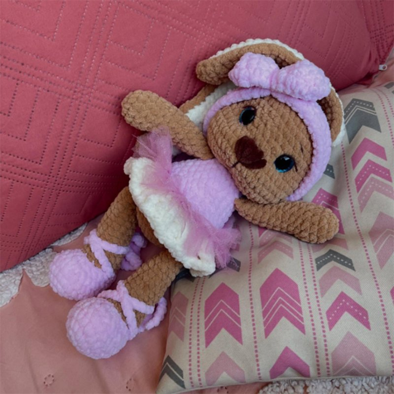 Boneca de Amigurumi de Veludo Chunky Feita à Mão com Membros Longos, Urso de Crochê Macio, Dinossauro, Bailarina, Coelho, Animal de Pelúcia para Bebê, Brinquedo de Segurança para Dormir, Presente de Pelúcia para o Berçário