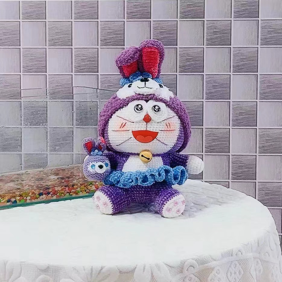 Animais de Pelúcia de Lã Tricotados à Mão Personalizados por Atacado, Boneca de Algodão Amigurumi, Brinquedos de Animais de Crochê para Bebês