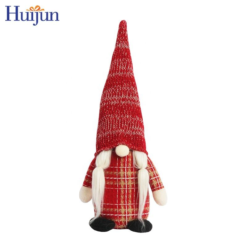 Ornamento de Gnomos de Natal Tricotados por Atacado, Boneco de Papai Noel Sem Rosto em Pé com Barba, Decoração para o Lar de Natal