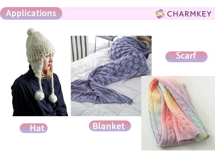 Lã tingida em espaço para tricô manual, fio fancy para crochê e artesanato amigurumi, atacado