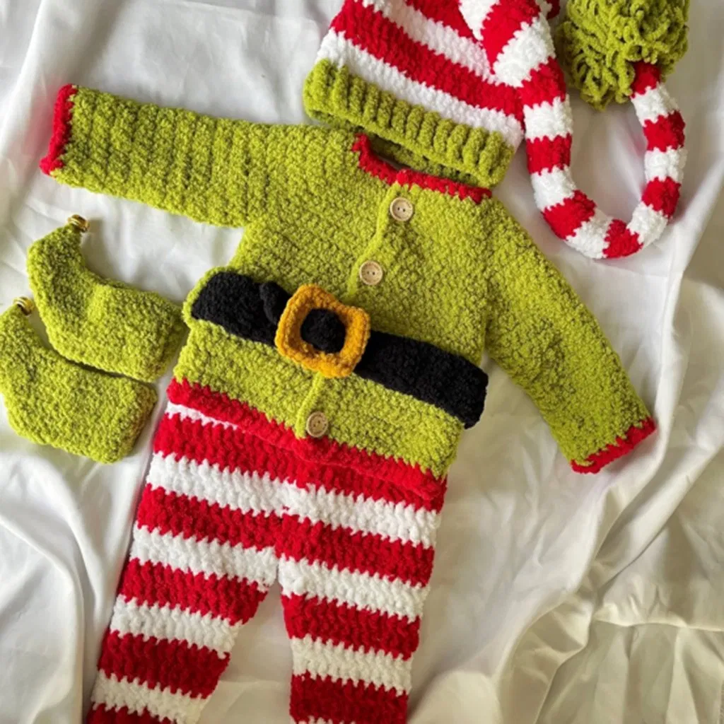 Produtos de Bebê de Crochê à Mão, Boneco de Animal Lovey e Conjunto de Bebê Tricotado, Presente Personalizado para Recém-Nascidos