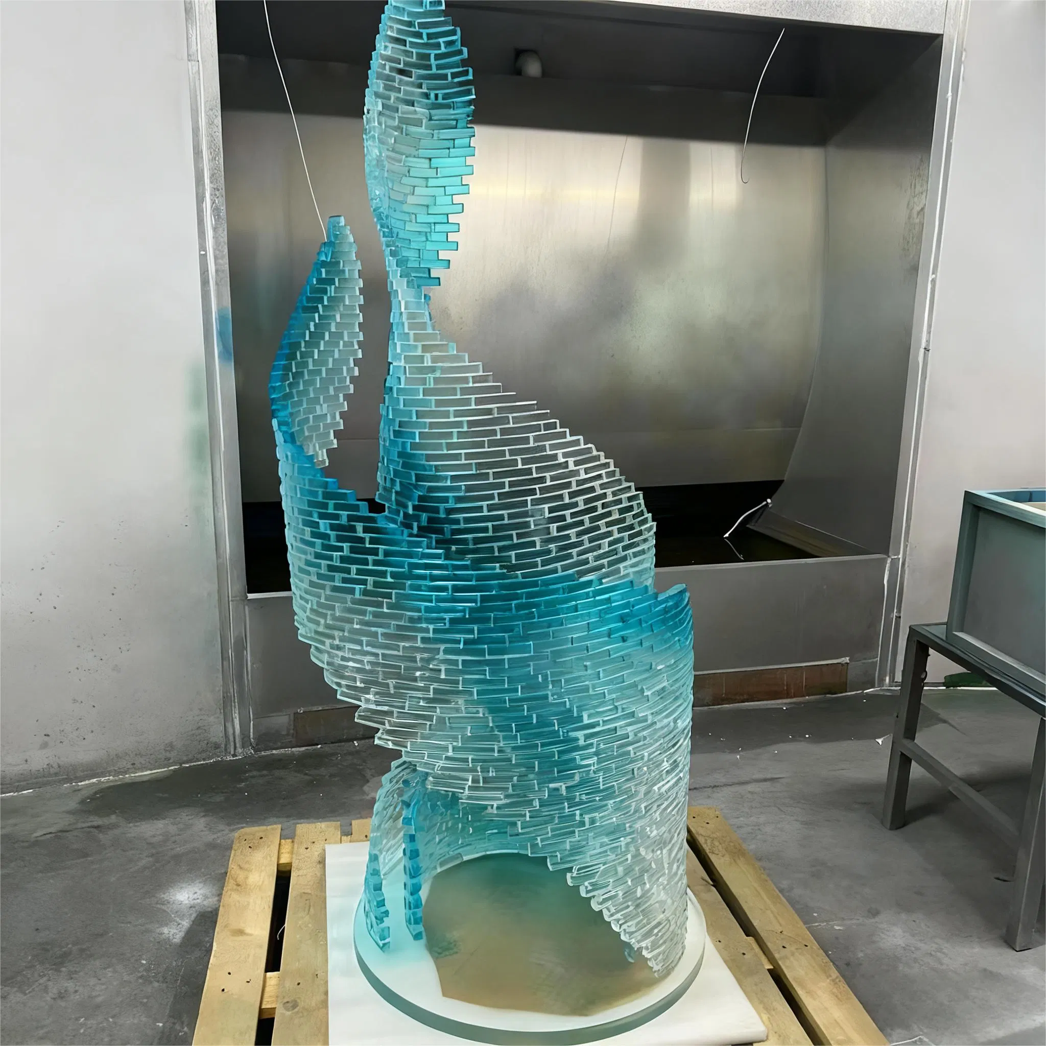 3D Escultura de Arte em Resina Transparente para Decoração Interna Moderna