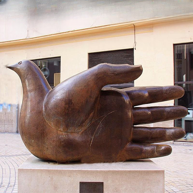 Escultura em bronze fundido abstrata de paisagem decorativa