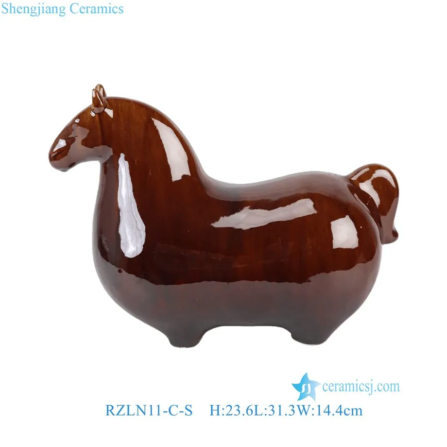 Escultura de Cavalo de Cerâmica Bege Suave em Estilo Nórdico