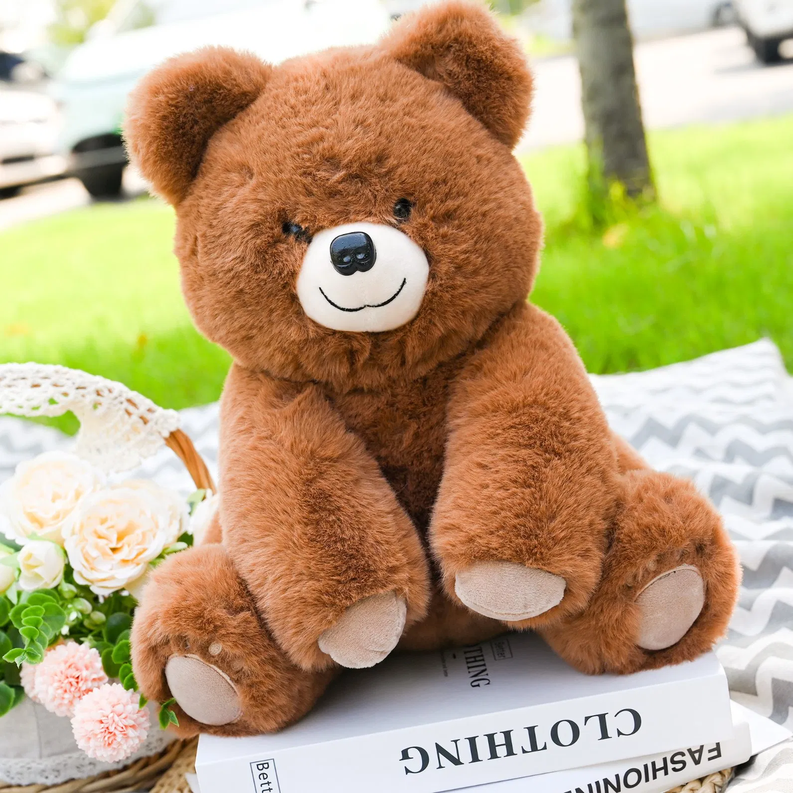 Brinquedo de pelúcia grande tamanho, urso de pelúcia marrom para sofá, escritório, cama, presente para crianças, urso personalizado, animal de pelúcia macio