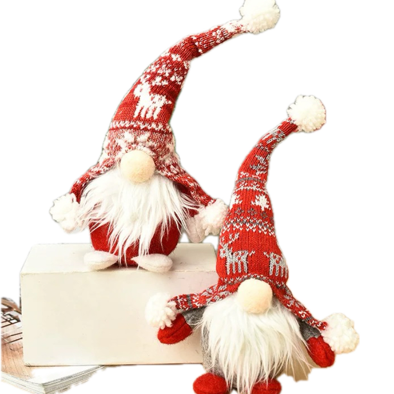 Melhor Vendedor Enfeite de Natal Criativo de Papai Noel em Tricô para Pendurar na Árvore, Bonecos de Papai Noel em Pé
