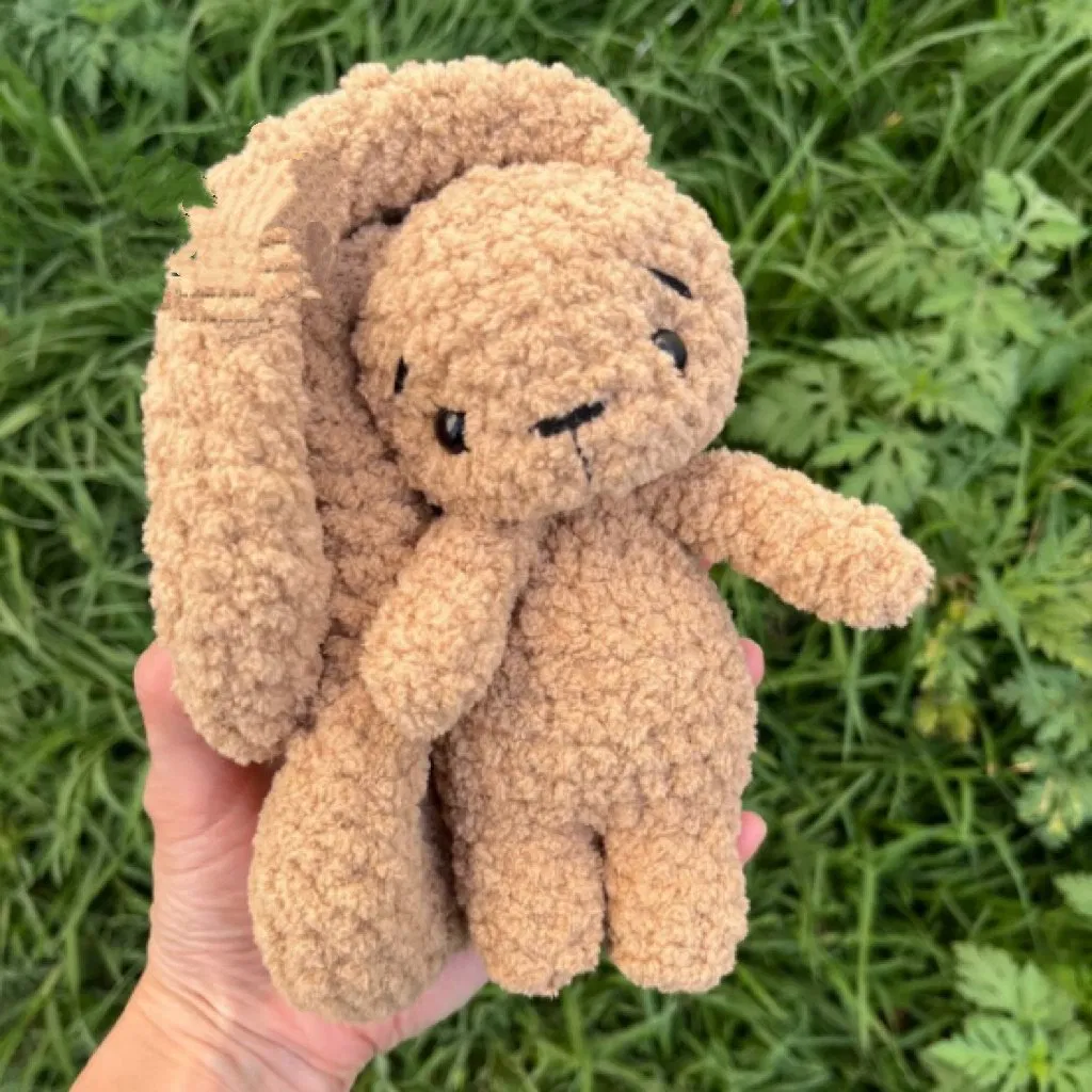 Boneca de Crochê de Veludo Chunky Feita à Mão Raposa Coelho Snoopy Cão Animal de Pelúcia Macio Companheiro de Sono para Bebê Brinquedo de Pelúcia Presente para Chá de Bebê