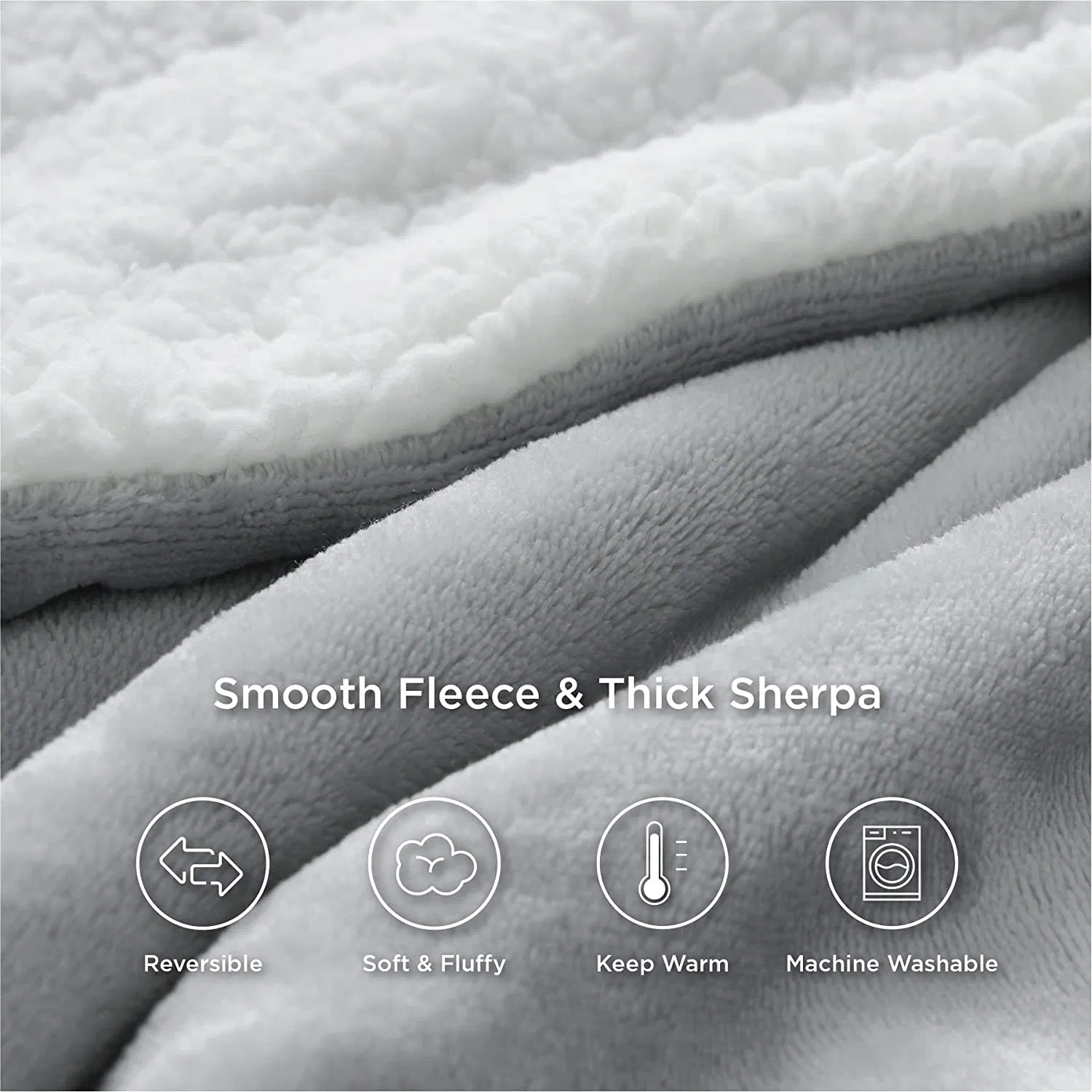 Cobertor de Sherpa de Luxo Moderno e Macio, Quente e Confortável, em Flanela de Fleece, Personalizado em Cor e Tamanho para Cama