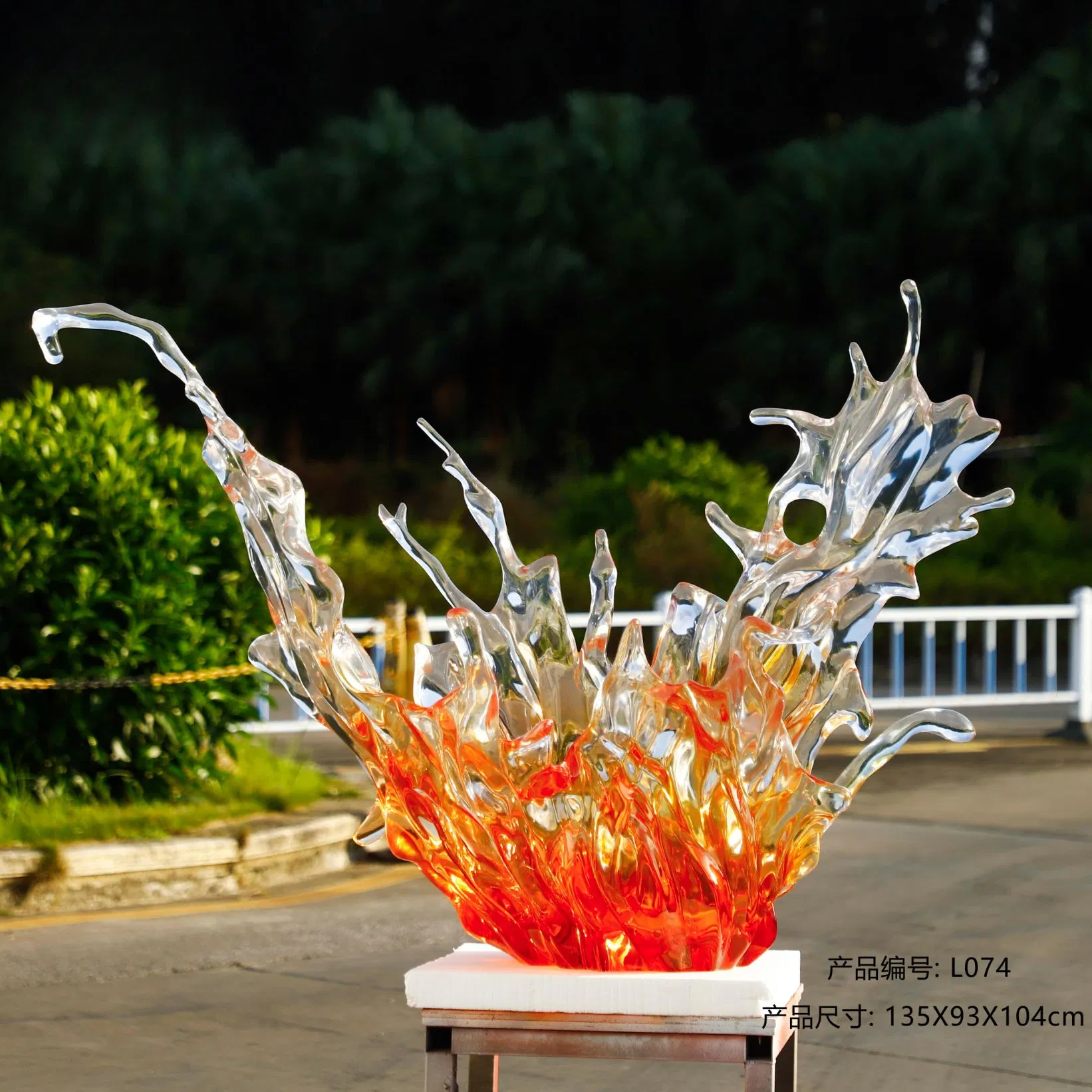Resina de Cristal Transparente de Platina Pedra Decoração de Escultura Macia para Hotel