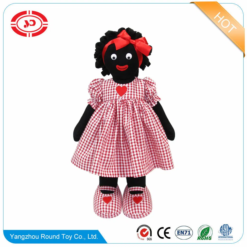 Menino Boneco de Golliwog de Algodão Preto Tricotado e Recheado