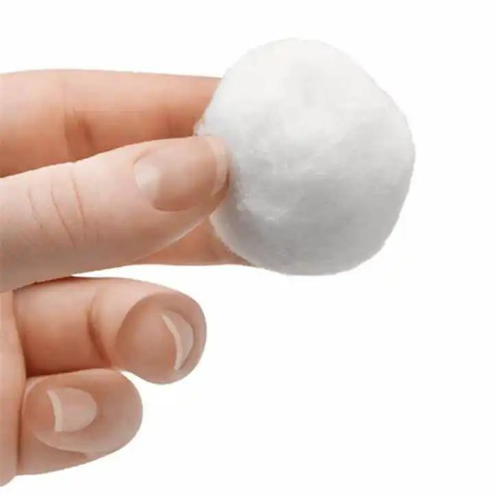 Bola de algodão absorvente estéril, descartável, orgânica e suave para uso médico