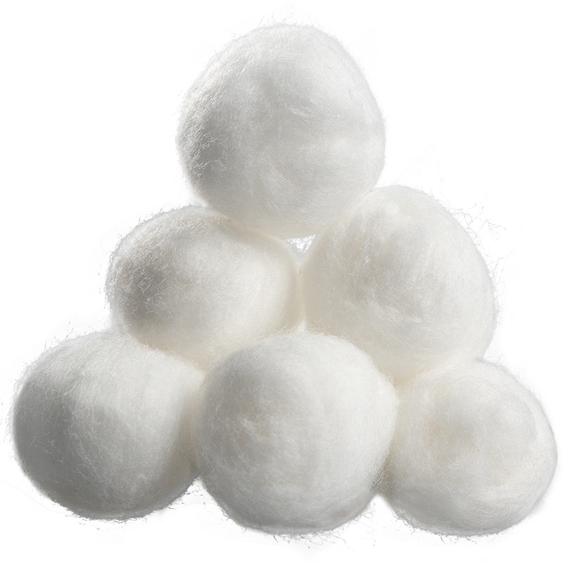 Bola de algodão absorvente estéril, descartável, orgânica e suave para uso médico