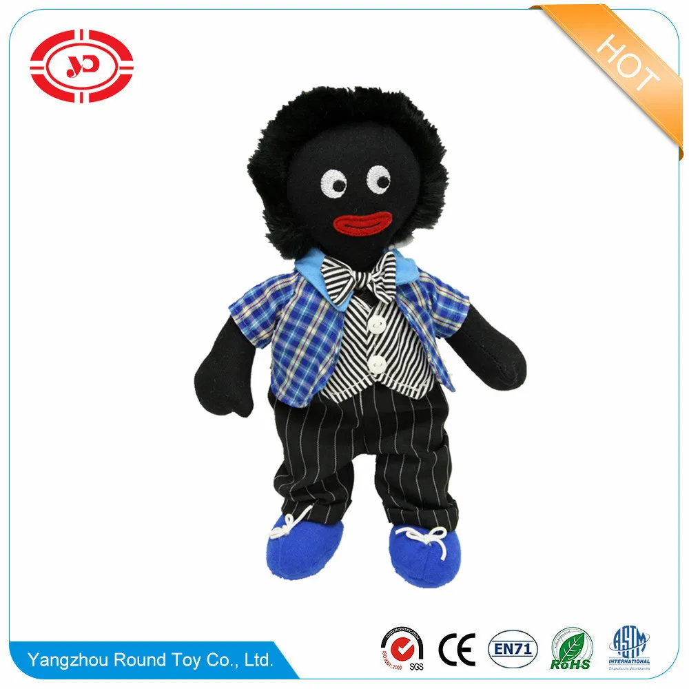 Menino Boneco de Golliwog de Algodão Preto Tricotado e Recheado