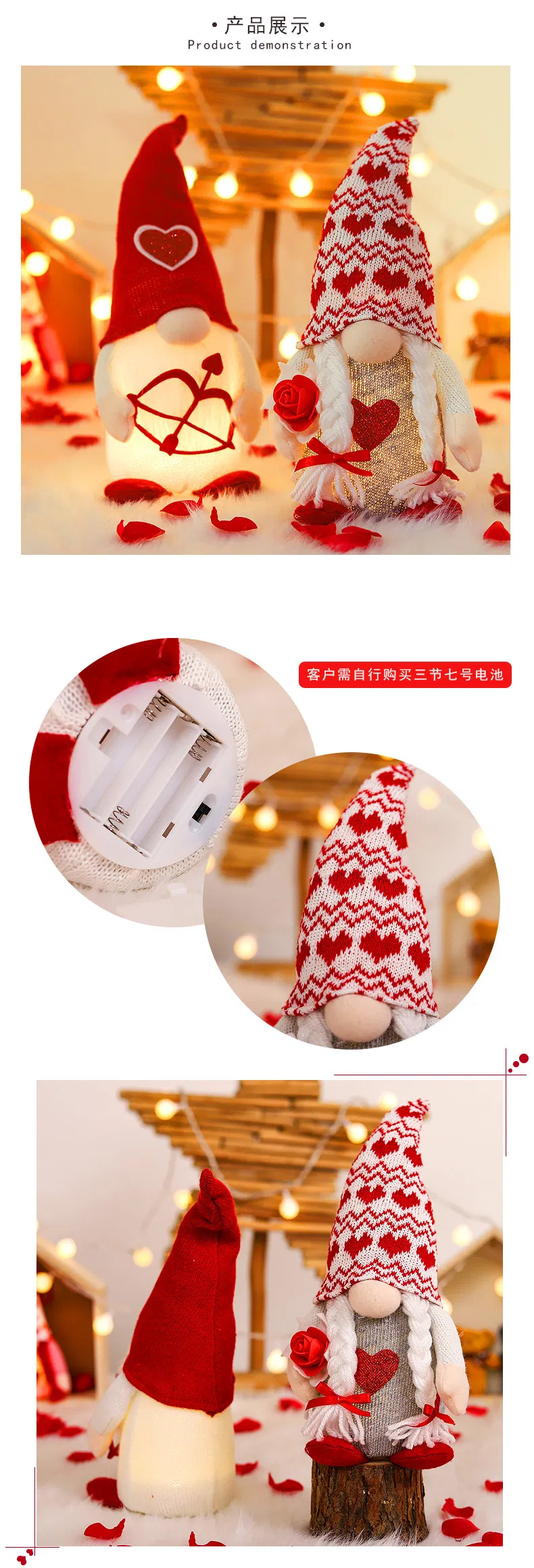 Boneco de Natal Gnomos LED 4