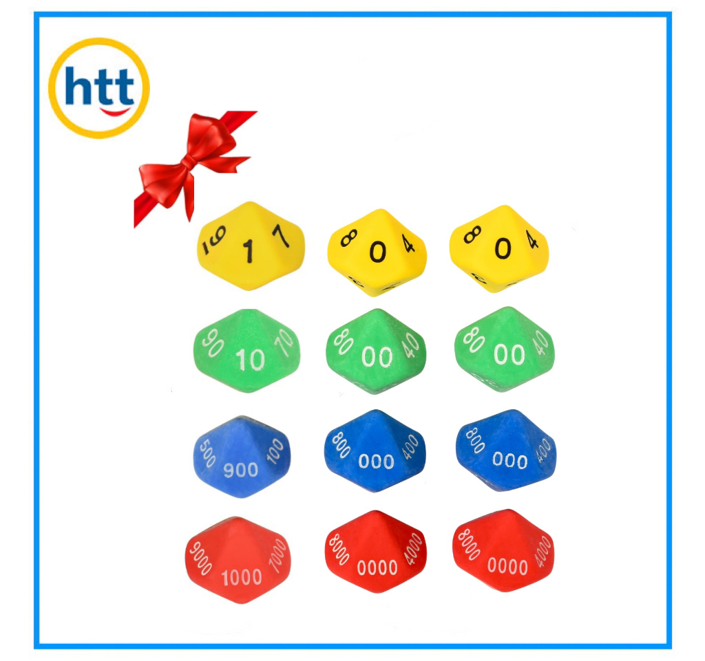 ألعاب نرد قياسية مخصصة 22mm نرد سداسي الجوانب D10s مكعبات نرد لتعليم الأطفال